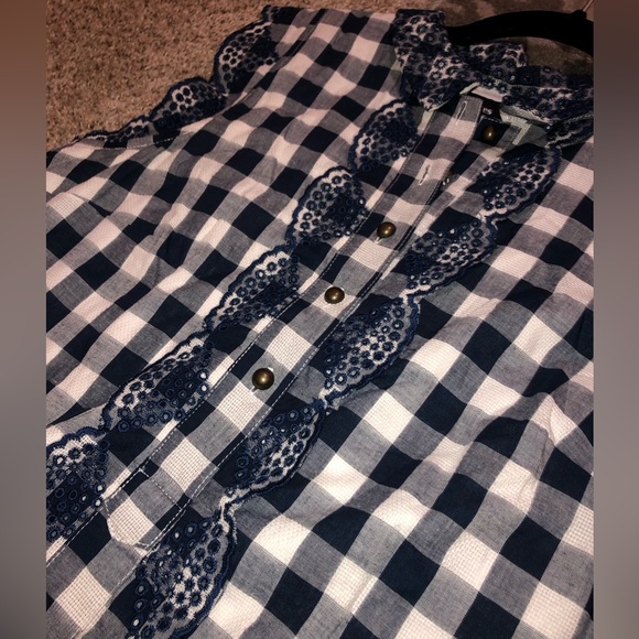 Blue Gingham Collard Button-down Dress from Dear Creatures - Picture 6 of 6